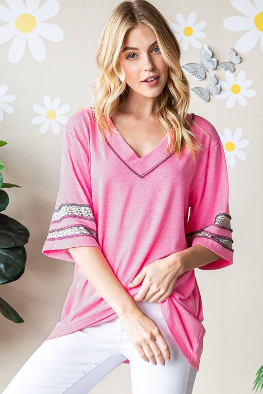 Hot Pink- Ruffle Top