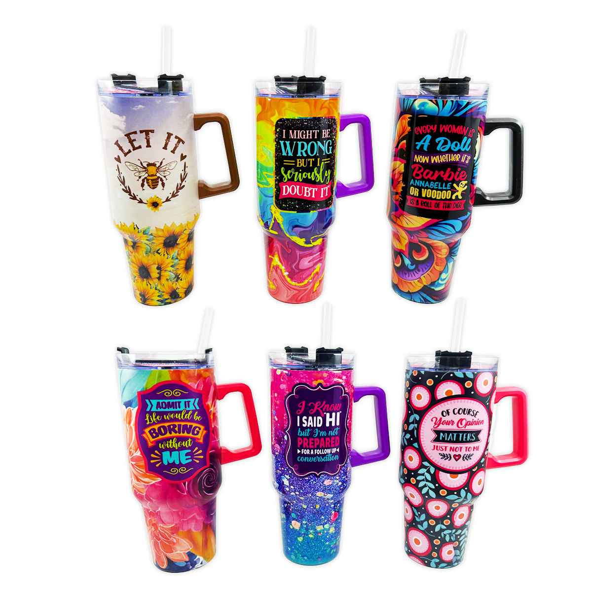 40 oz Insulated Cup Full Print phrases