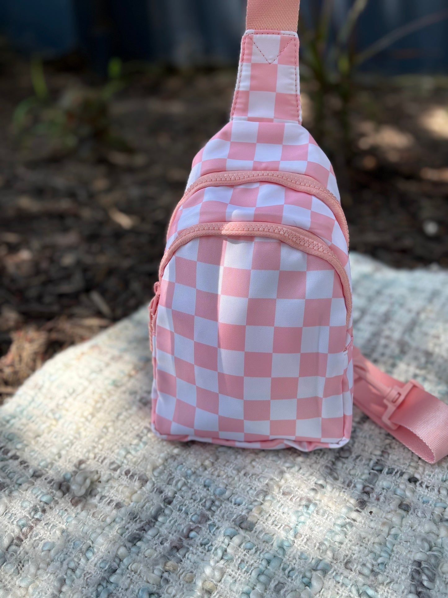 Checkered cross body