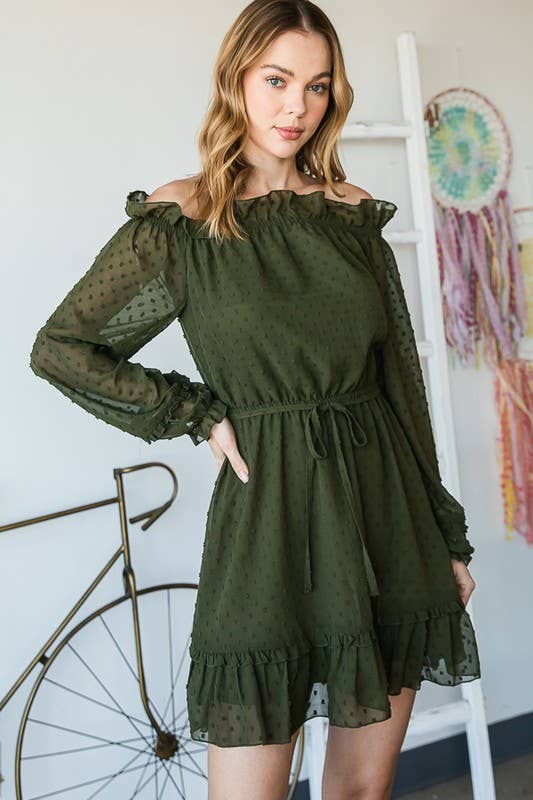Coral spring RUFFLE DRESS