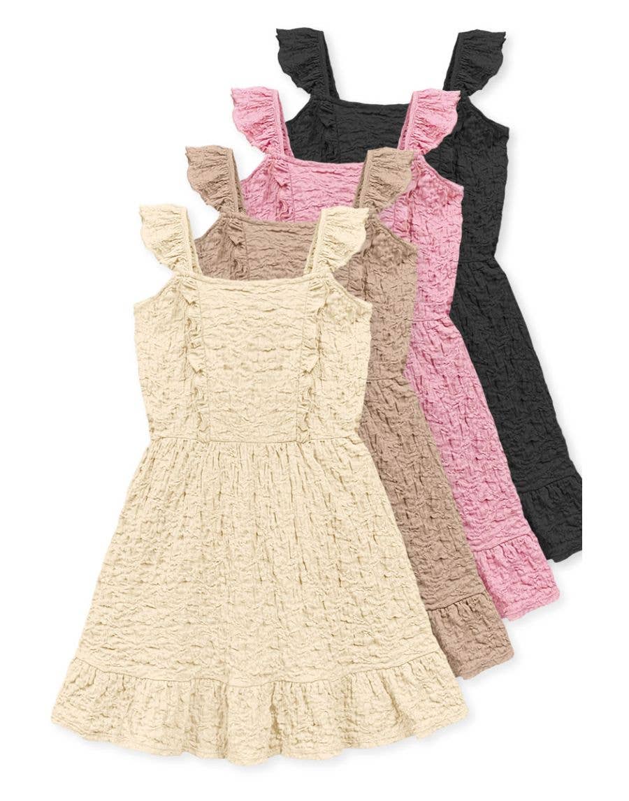 Girl's Crepe Dress w/ Ruffle Strap