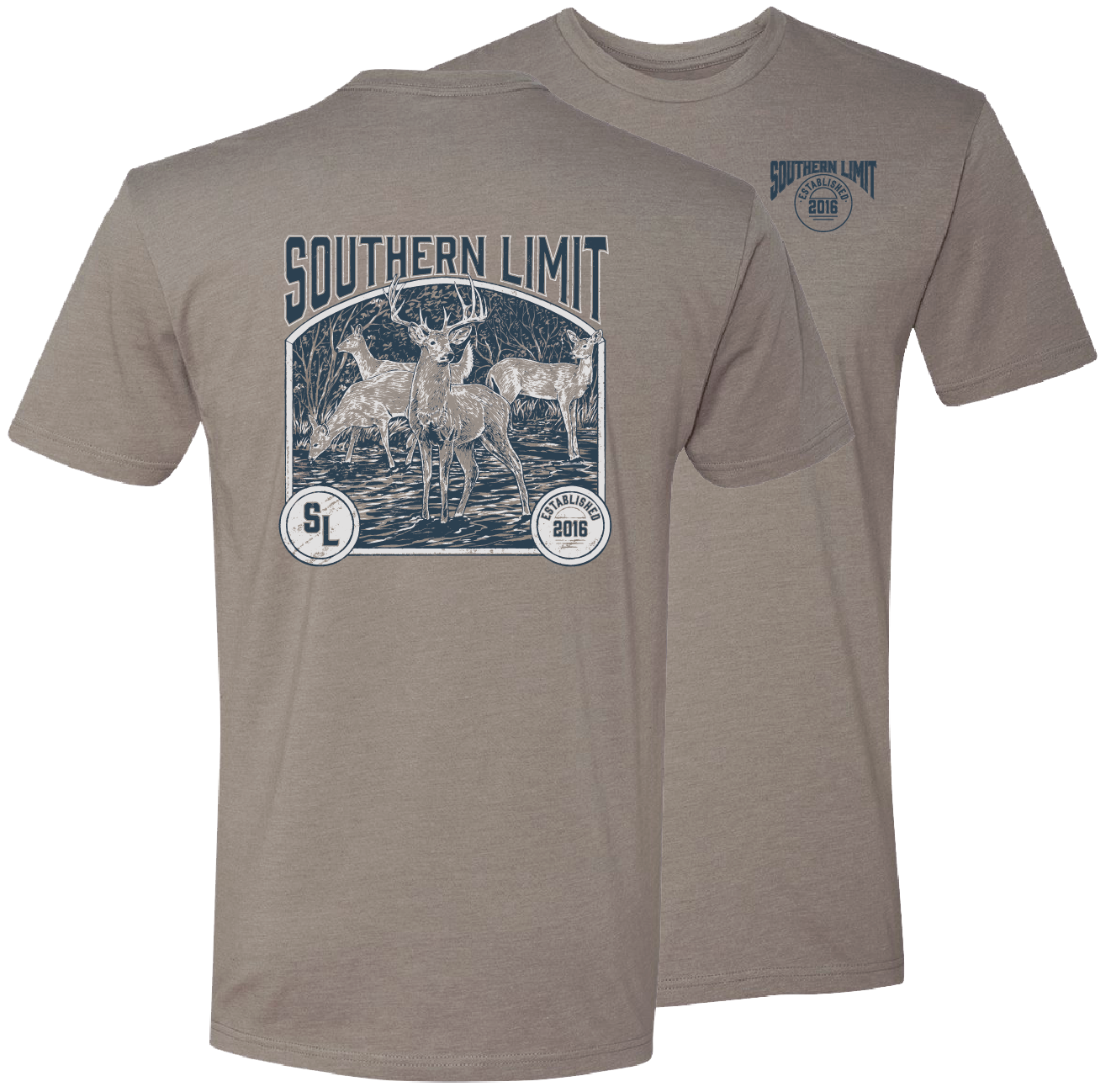 Southern Limit-123 Deer Hunting Mens Southern Graphic Tees