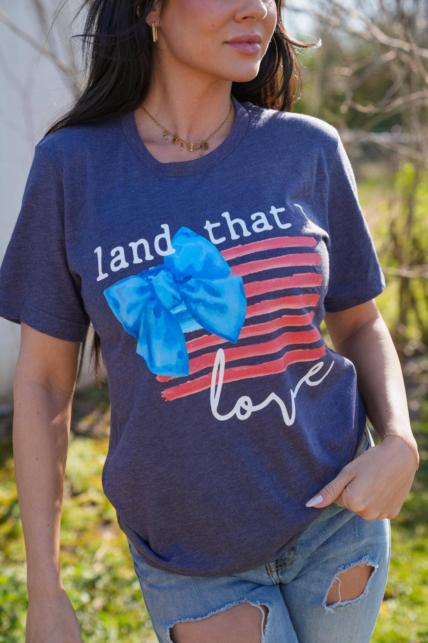 Land That I Love | Heather Navy | Short Sleeve