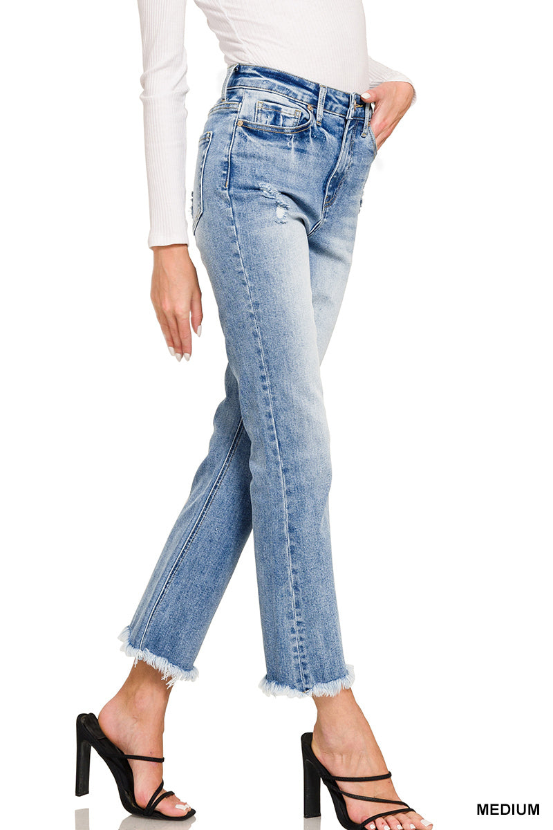 Zenana Raw Hem Crop