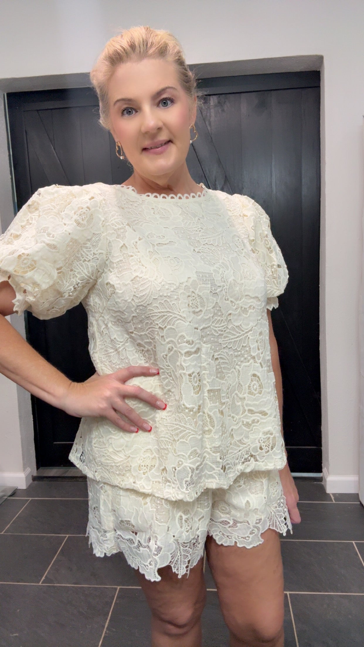 Flower Detail Knit 2 Piece Womens outfit