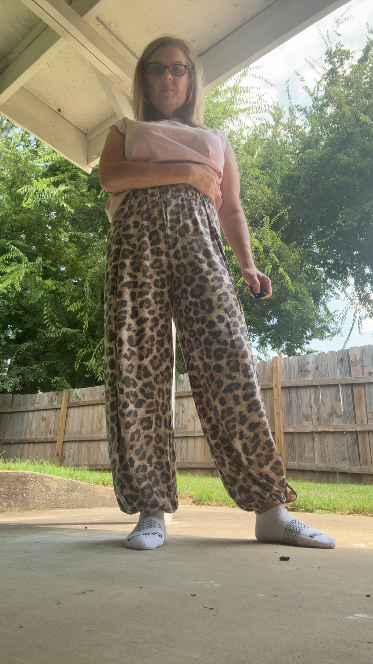 Leopard Barrel Joggers/Split side
