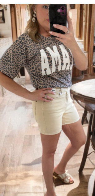 MAMA Leopard Print Tee