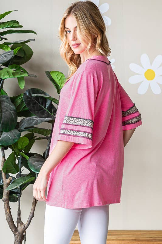 Hot Pink- Ruffle Top