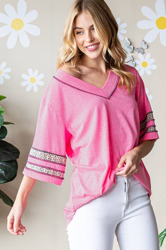 Hot Pink- Ruffle Top