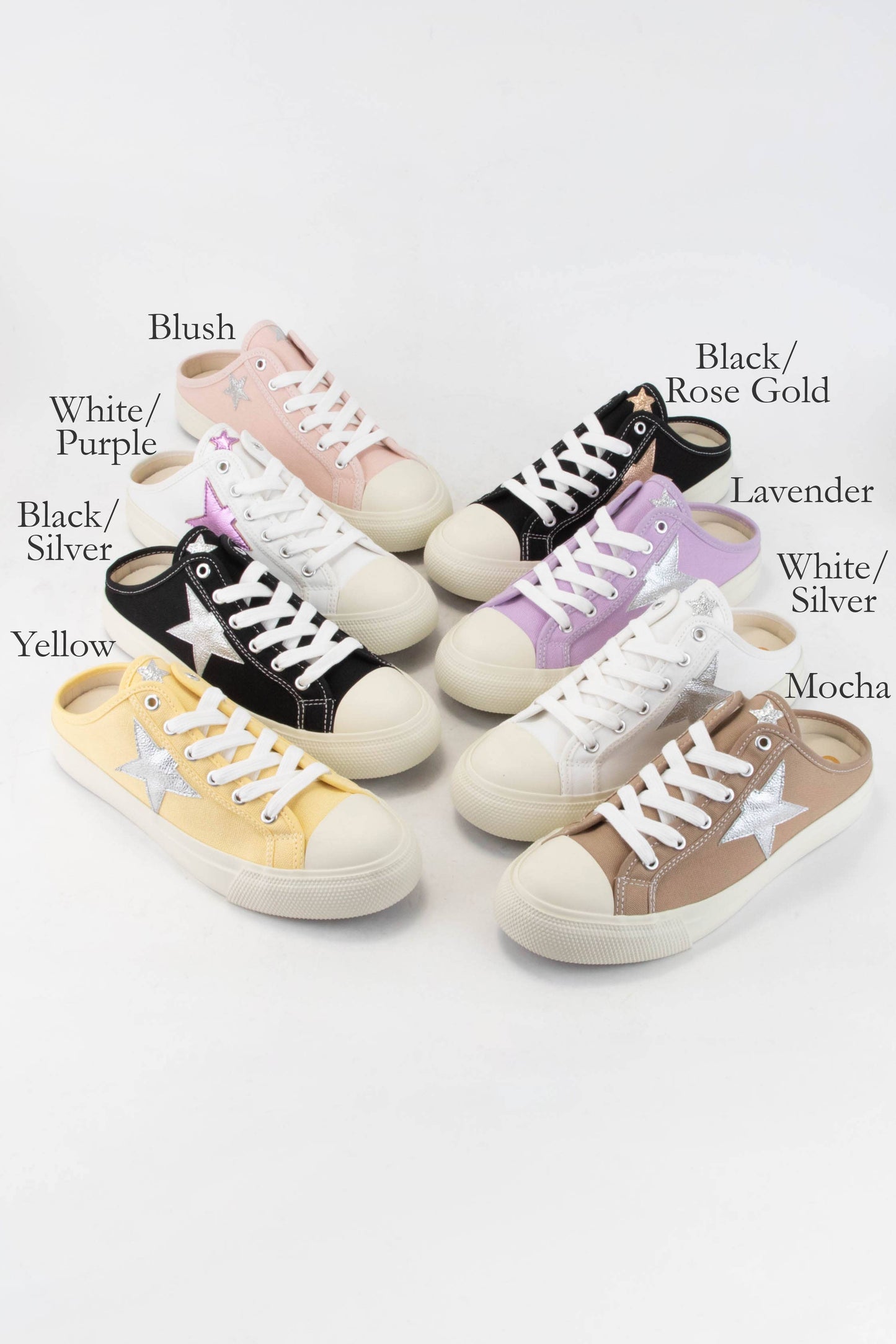 STAR PATCH OPEN HEEL SNEAKERS MULE
