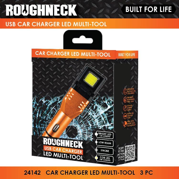 Roughneck USB Charger Flashlight Multi-Tool Boxed- 3/Pack