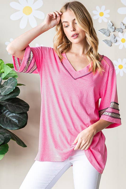 Hot Pink- Ruffle Top