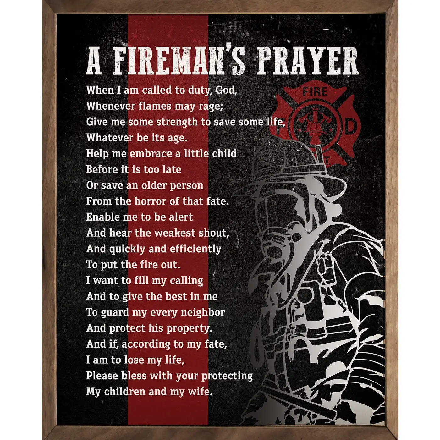A Fireman's Prayer Black
