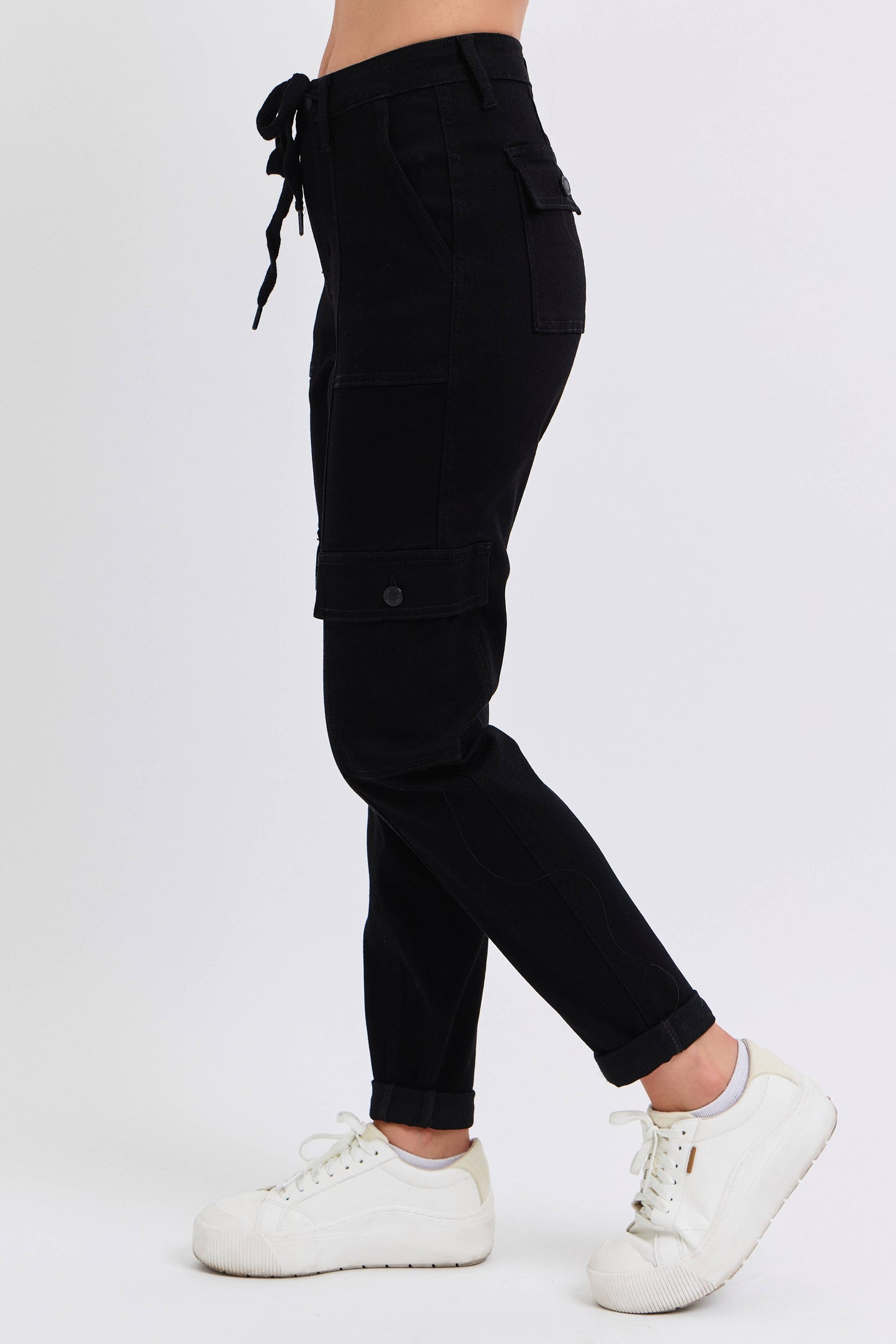 High Waisted Cargo Cuffed Jogger