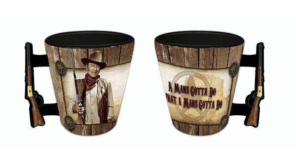 John Wayne Shot Glass - A Man's Gotta Do Rifle Handle