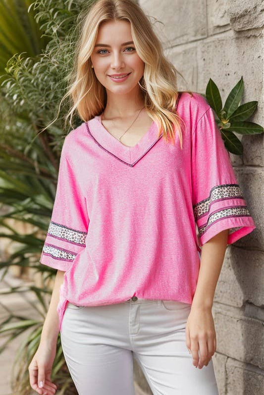Hot Pink- Ruffle Top