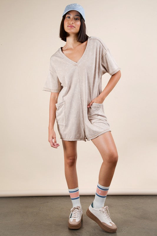 Fall  mineral wash Romper