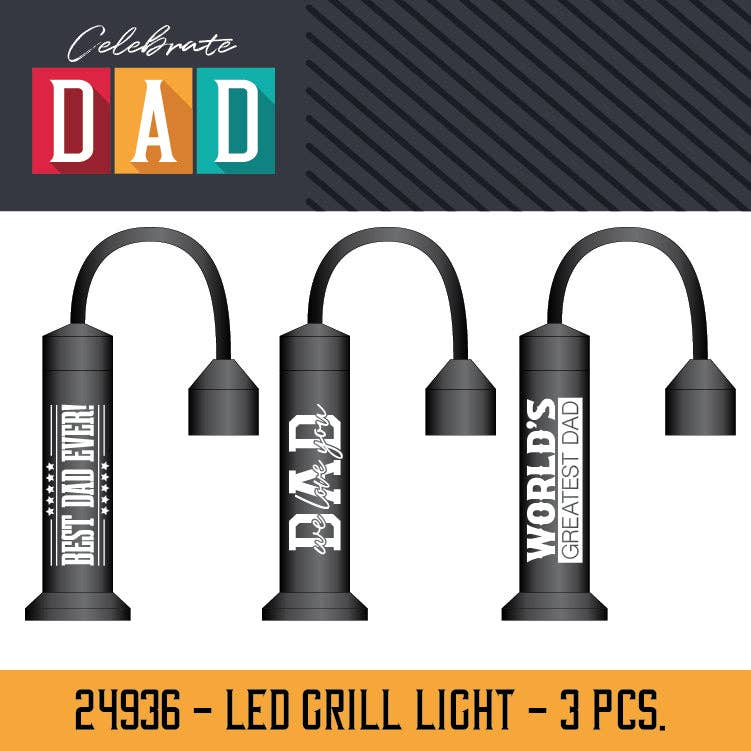 Magnetic LED Grill Light Father's Day Assortment - 3/Pack