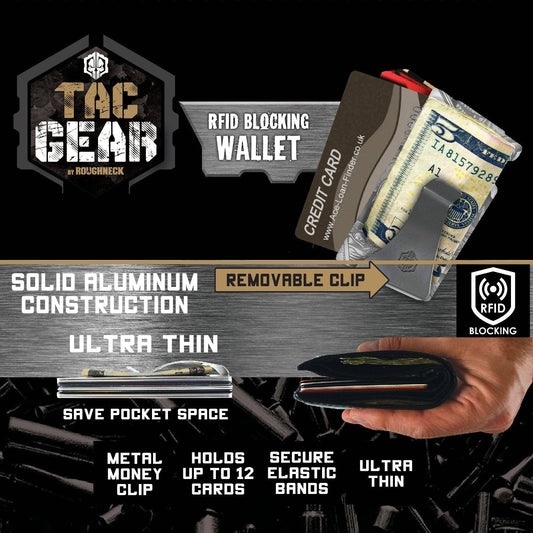 Tac Gear Metal RFID Wallet w/ Clip Assortment - 6/Pack