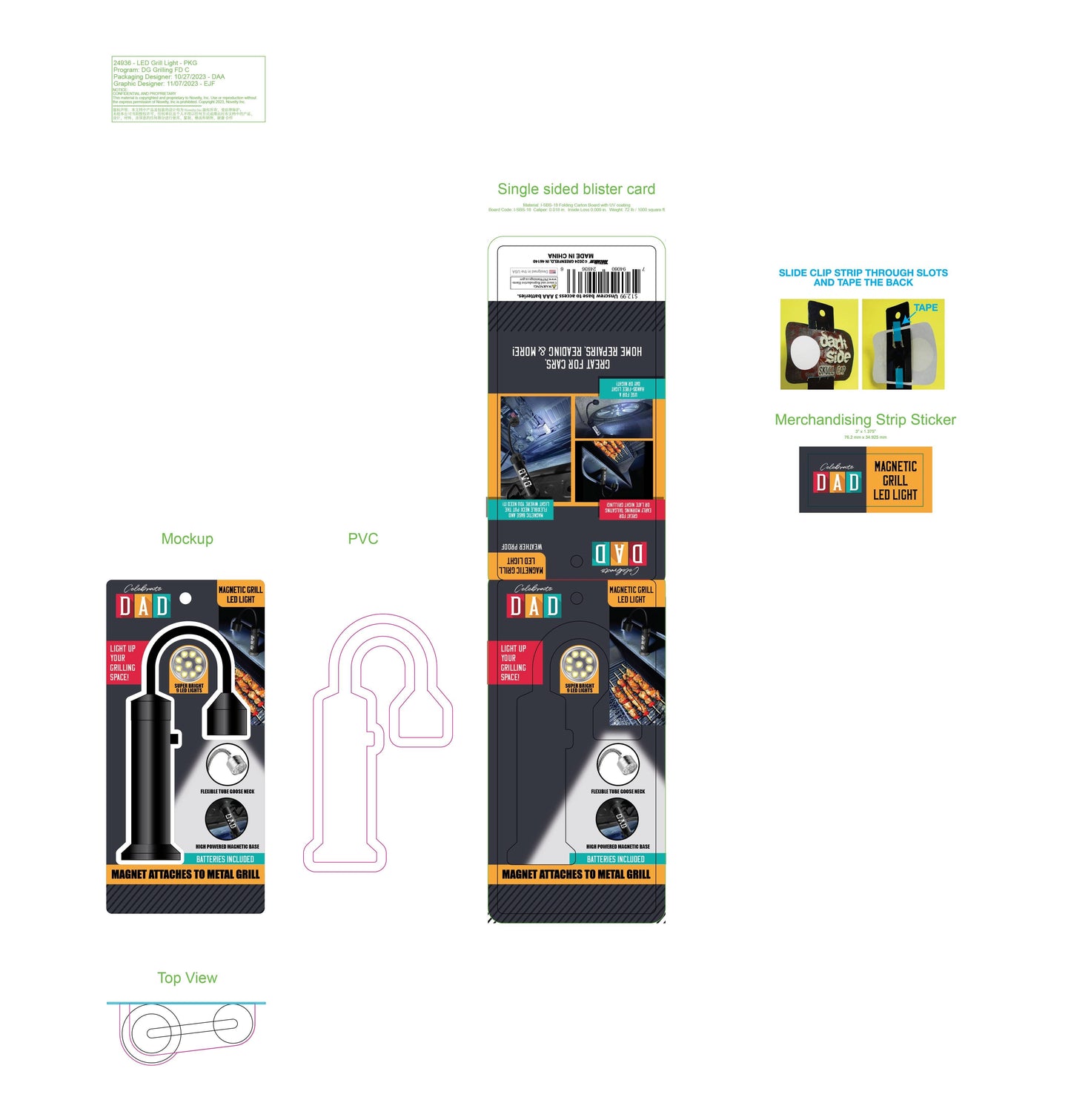 Magnetic LED Grill Light Father's Day Assortment - 3/Pack