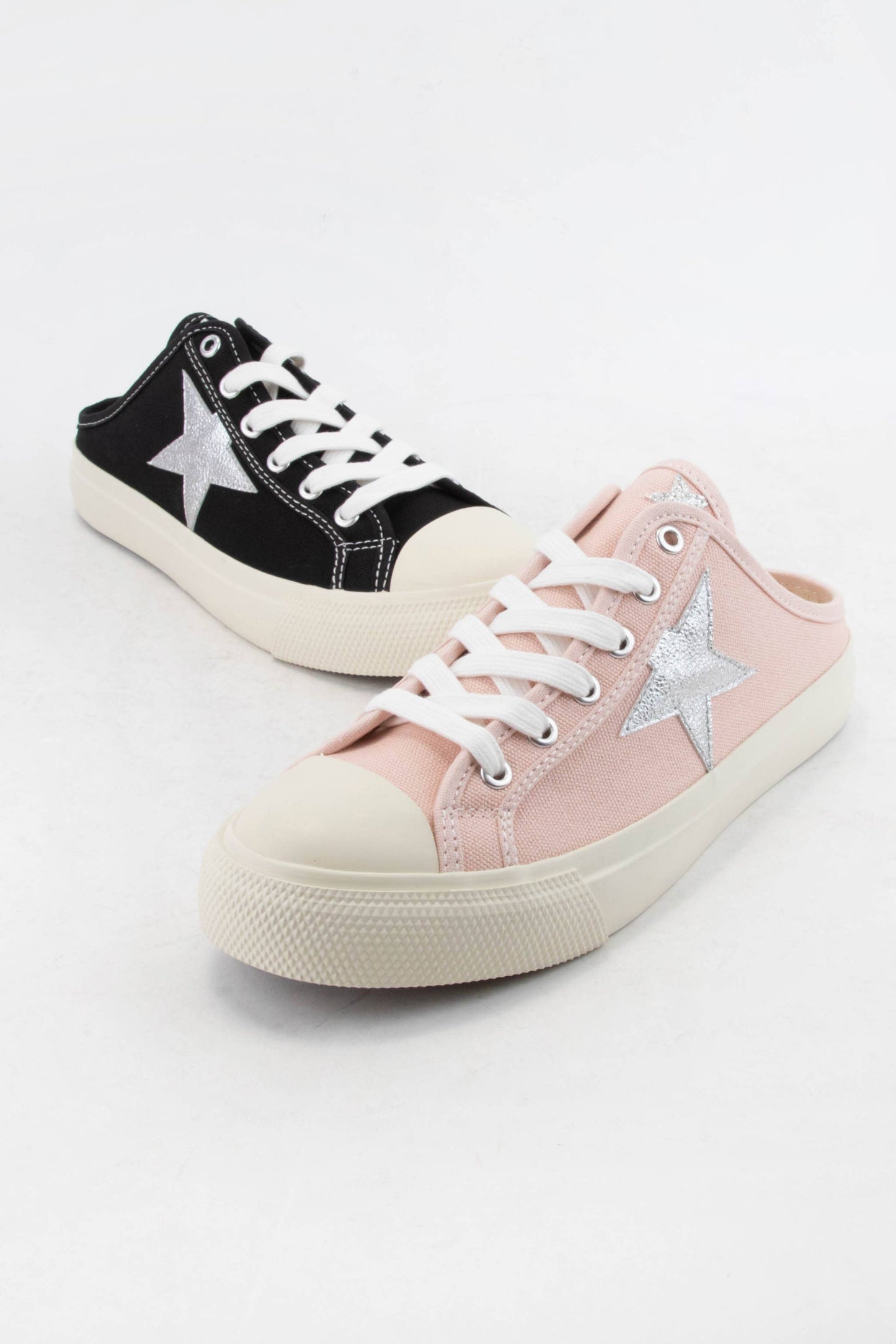 STAR PATCH OPEN HEEL SNEAKERS MULE