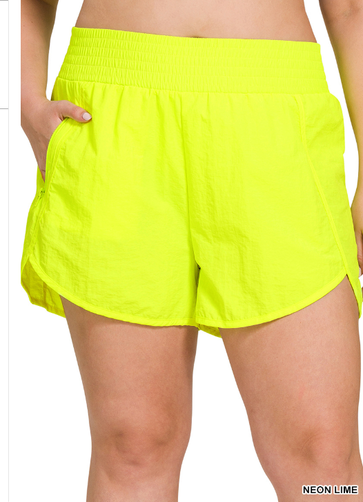 Plus size Spring zipper Athletic  pocket shorts