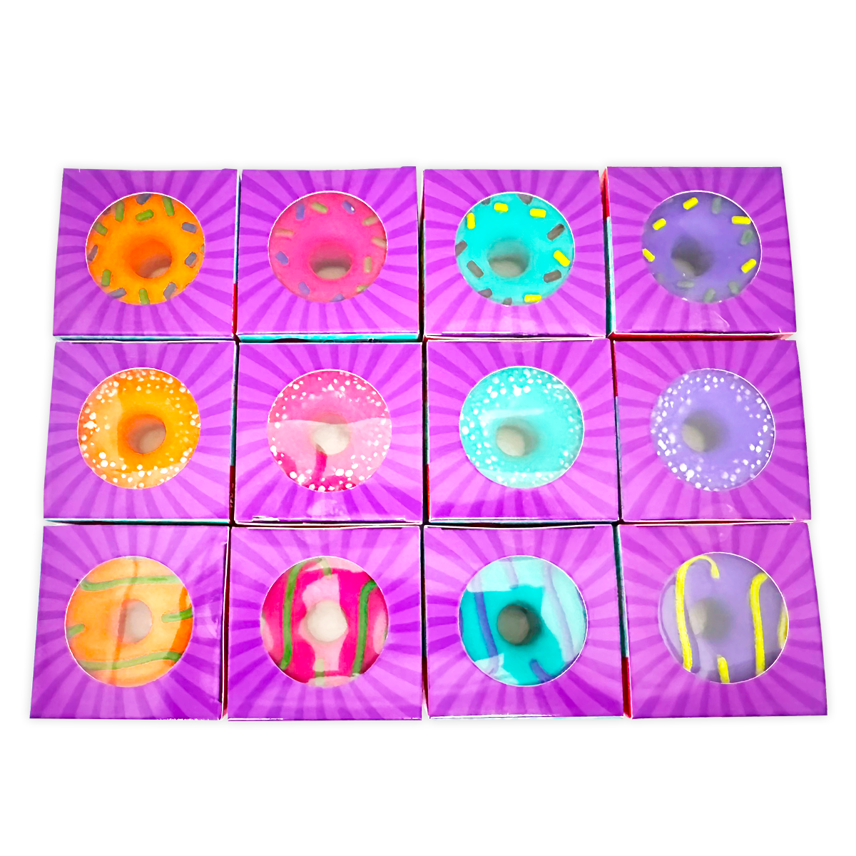 Fun Doh Squishy Fidget Donut Boxed Assortment - 12/Display
