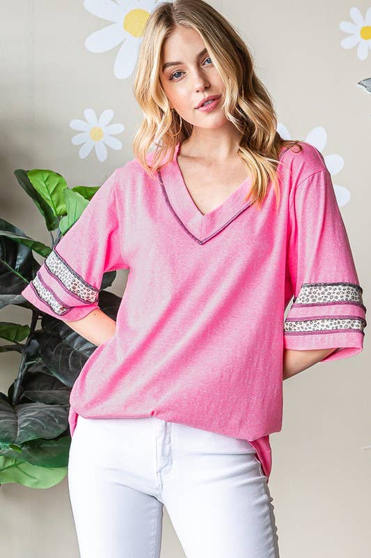 Hot Pink- Ruffle Top