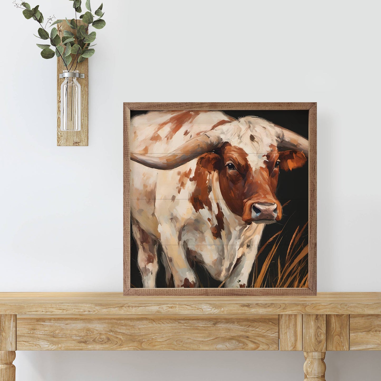 Brown And White Longhorn