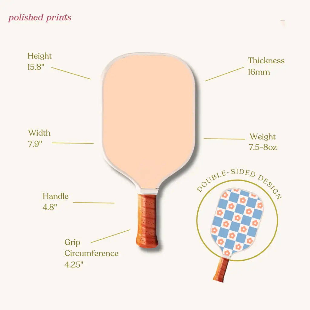 Neutral Checkerboard Pickle Ball Paddle for Adults