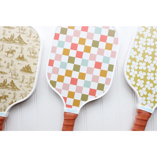 Neutral Checkerboard Pickle Ball Paddle for Adults
